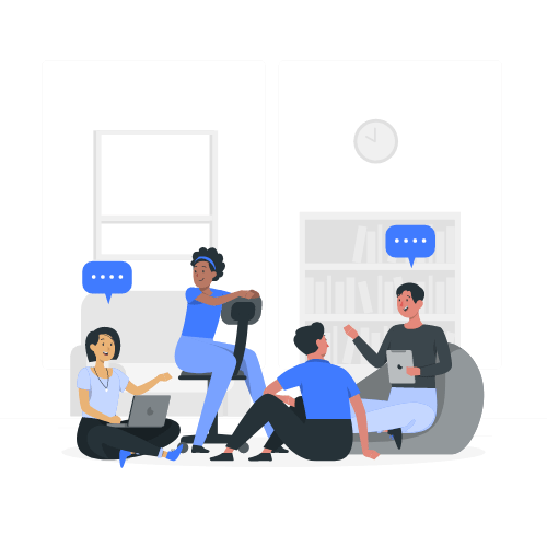 Features 1 Group discussion about digital marketing